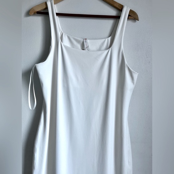 ANTHROPOLOGIE Daily Practices Slim Stretch Ivory Color Midi Dress - Picture 6 of 12